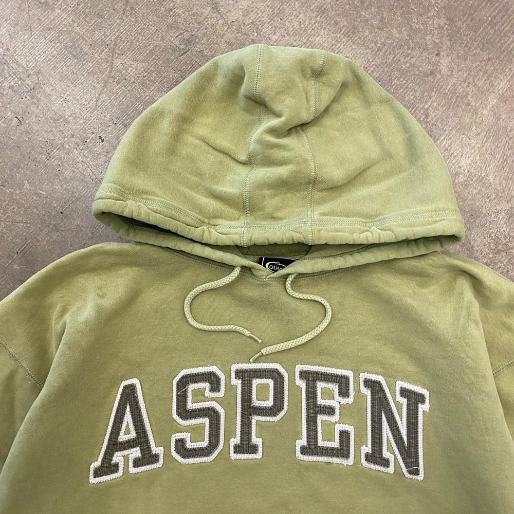 Vintage Aspen Colorado Ski Snowboarding Destination Outdoors 90s Hoodie Size L - Picture 2 of 6